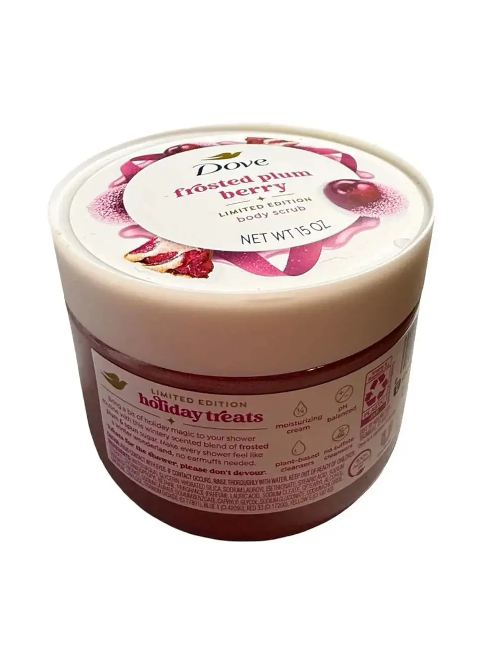 Dove Limited Edition Holiday Frosted Plum Berry Body Scrub Set: 1 Large & 3 Mini